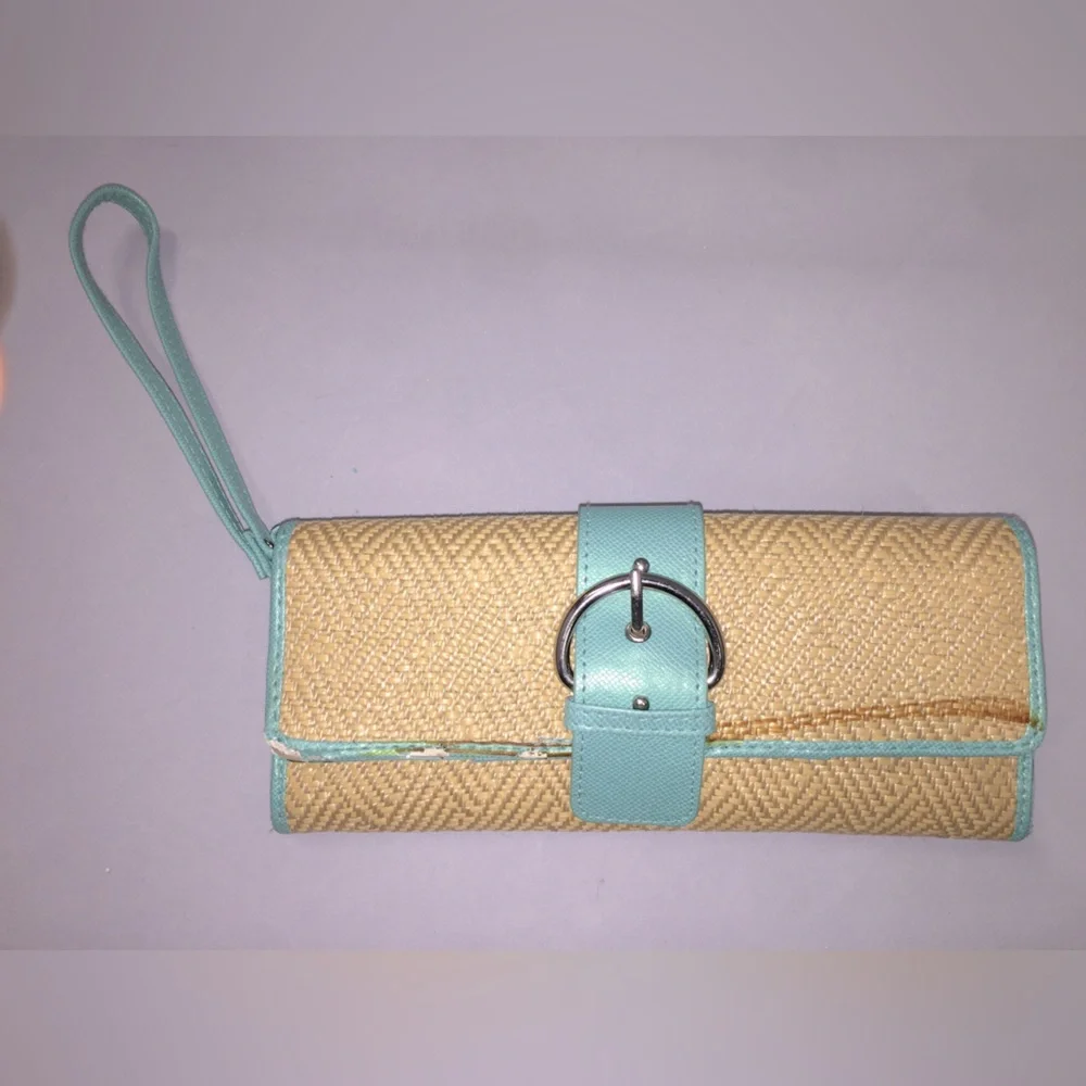 Bamboo and Turquoise Clutch
